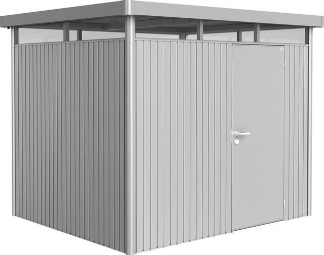 Biohort HighLine Metall-Gerätehaus mit Einzeltür in Silber Metallic, 5,6 m², B/H/T: 275 x 222 x 235 cm - Bild 1