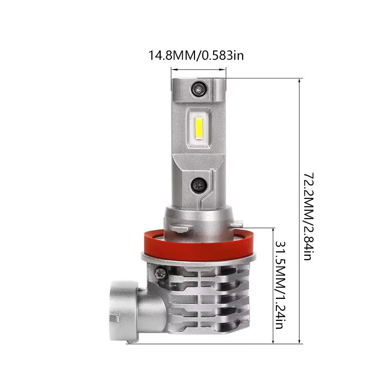 XMSJ LED Autolampen Set 2er Pack H7 H4 H11 9005 mit Canbus in Weiß und Gold für Nebelscheinwerfer und Tagfahrlicht 12V - Bild 5