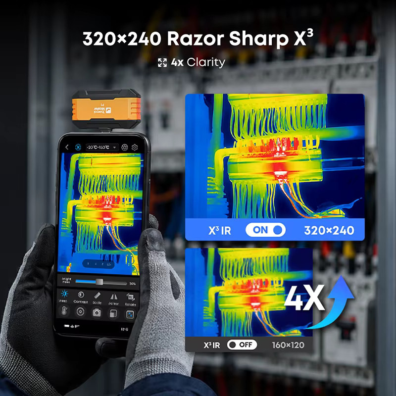 Thermal Master P1 Wärmebildkamera für iPhone und Android in Orange zur Erkennung von HVAC-Wasserlecks mit 600 °C Messbereich - Bild 2