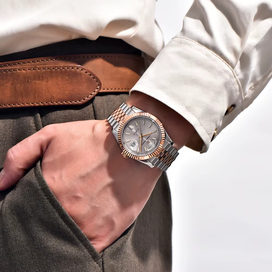 Pagani Design Armbanduhr, Automatik, Edelstahl, Silber-Gold, 36 mm, Herren - Bild 4