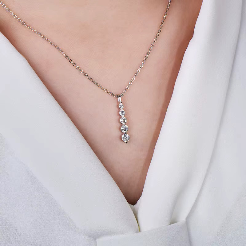 IOGOU Halskette mit Moissanit-Anhänger, 14k Goldfilled, Damen - Bild 3