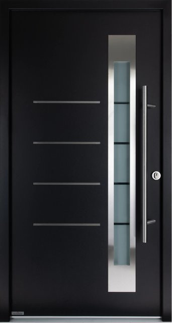 Splendoor Haustür Thermospace Berlin RC2 in Schwarz-Weiß mit Glaseinsatz, B: 100 cm, H: 210 cm, Anschlag Rechts - Bild 1