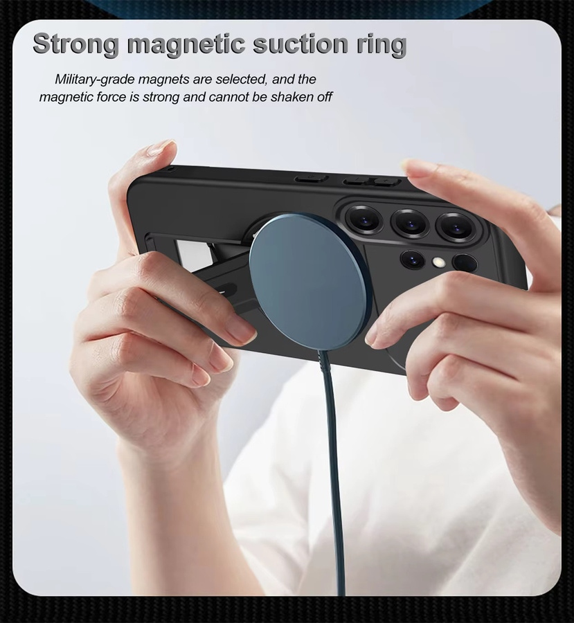 Magnetische Handyhülle für Samsung Galaxy S26 Plus S25 FE S24 S23 Ultra A06 A07 A15 A16 A17 A35 A36 A56 mit MagSafe Kompatibilität in Orange und Schwarz - Bild 3