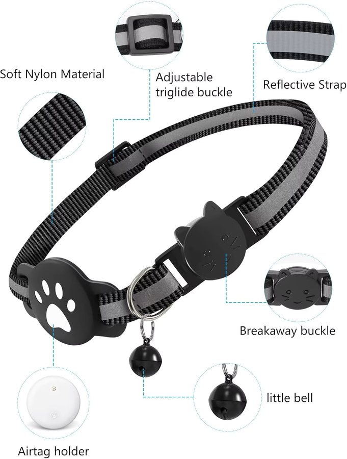 leapii Bluetooth-Tracker kompatibel mit Google Find My für Android, Haustier-Tracker für Katzen inklusive Halterung, Schwarz oder Weiß - Bild 6