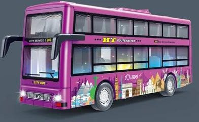 Doppeldeckerbus Modell, Stadtrundfahrtbus, Kunststoff, Violett, ab 14 Jahre - Bild 1