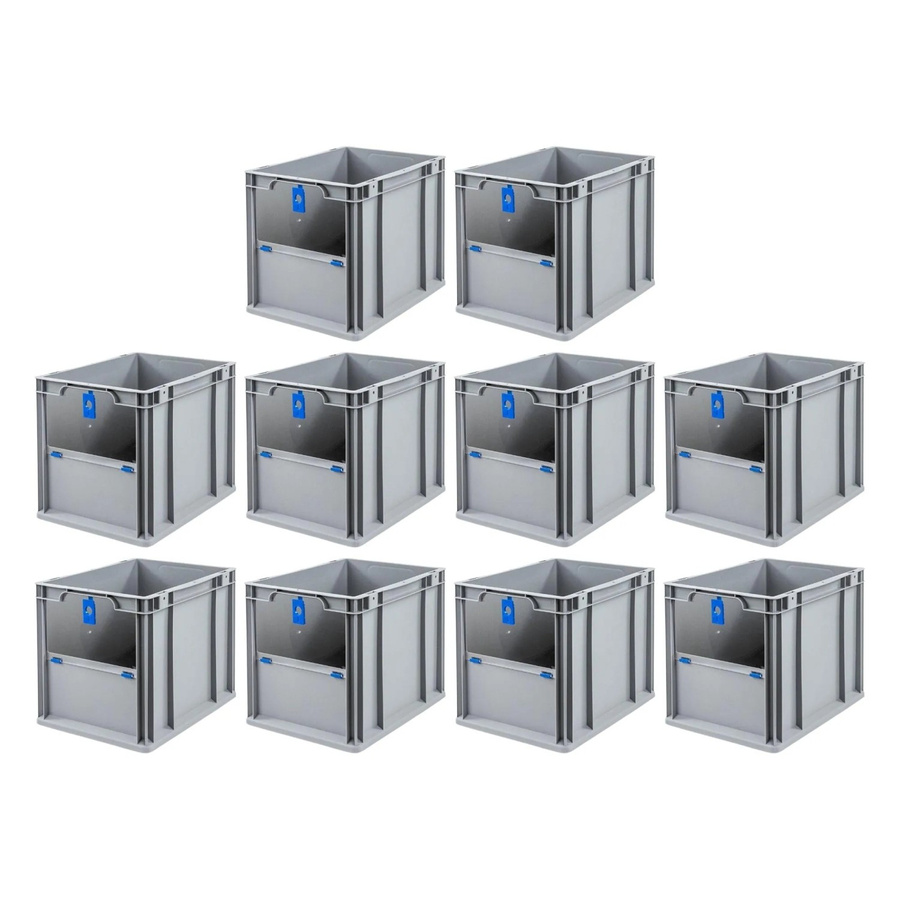 PROREGAL SparSet 10x Eurobox NextGen Insight Cover Eurobehälter in Blau, H x B x T: 32 x 30 x 40 cm, 30 Liter - Bild 2