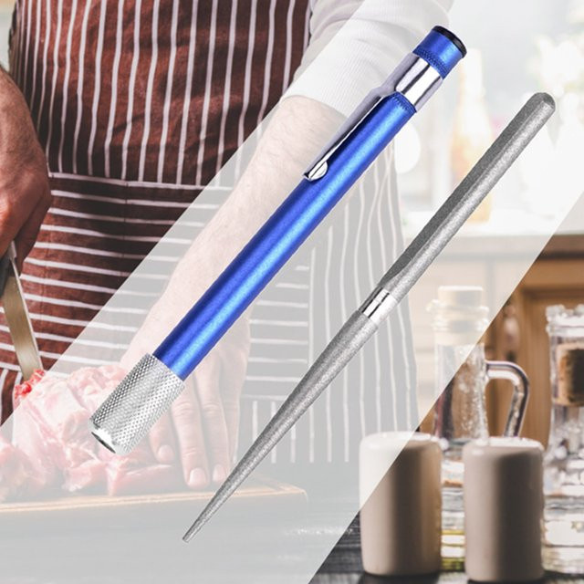 Diamant-Messerschärfer in Stifttyp als Mehrzweck-Schleifstick für die Küche und den Außenbereich in Blau - Bild 1