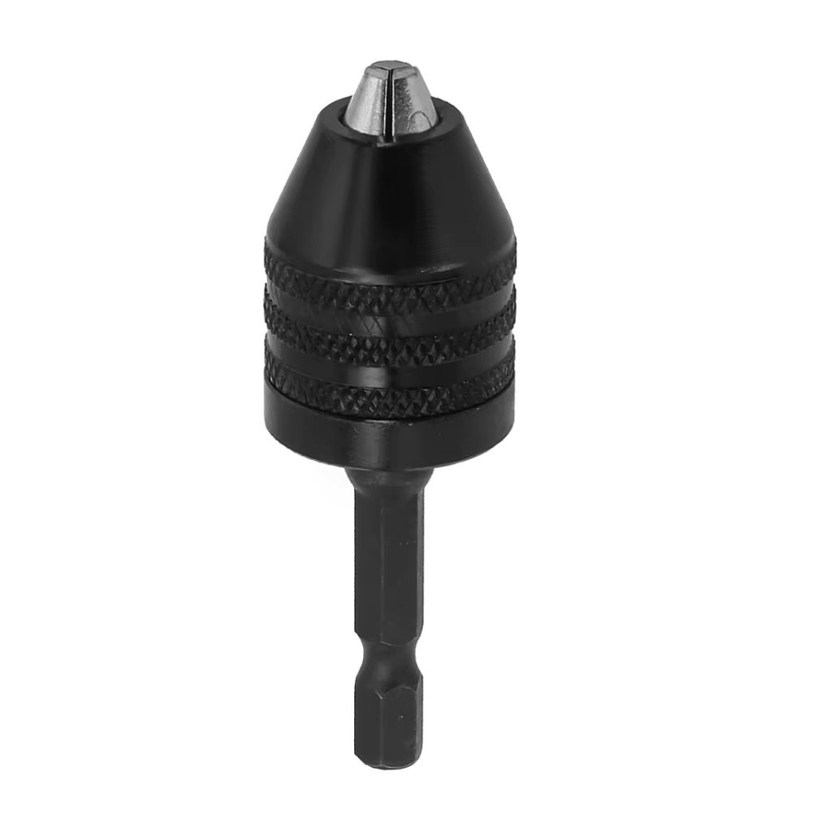 Schnellwechsel-Bohrfutter aus Aluminiumlegierung in Schwarz mit 1/4 Zoll Sechskantschaft für eine Kapazität von 0,3–8 mm und kompatibel mit Schlagschraubern - Bild 2