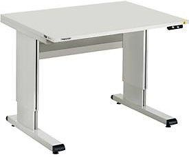 Treston Arbeitstisch Serie WB mit Elektromotor höhenverstellbar in Grau und Weiß B: 1500 mm, T: 800 mm - Bild 1