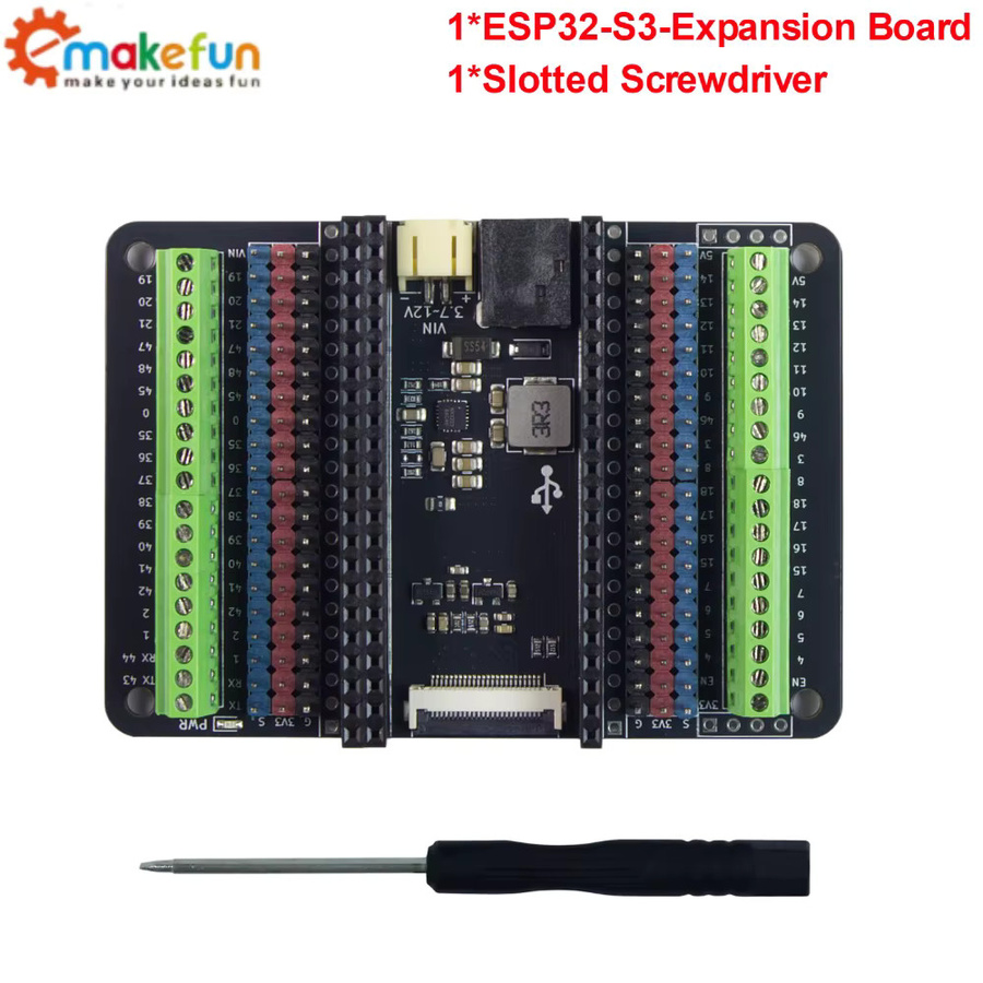 Emakefun ESP32-S3 Erweiterungsplatine in Schwarz mit Kameratreiberschaltkreis und breitem Eingang 3,7-12V - Bild 5