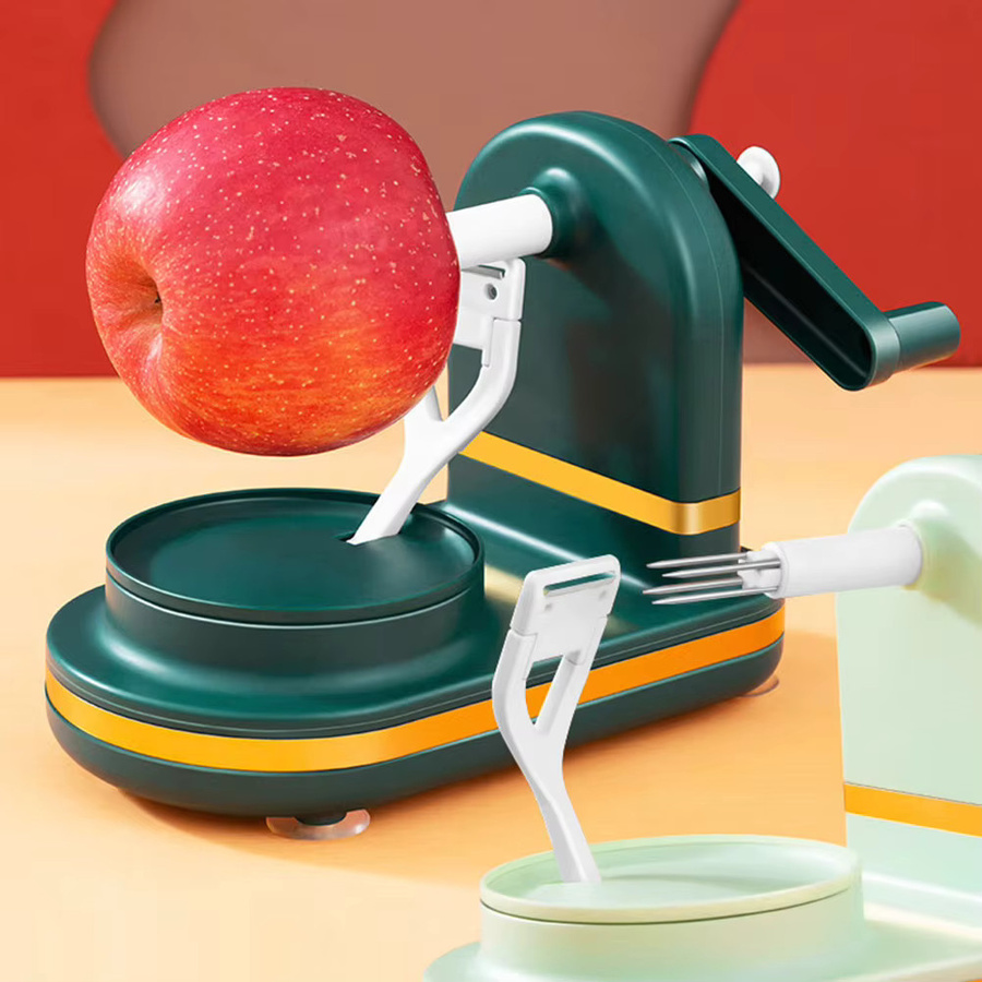 Multifunktionaler manueller Obstschneider und Gemüseschneider mit Edelstahlklingen in Grün - Bild 3