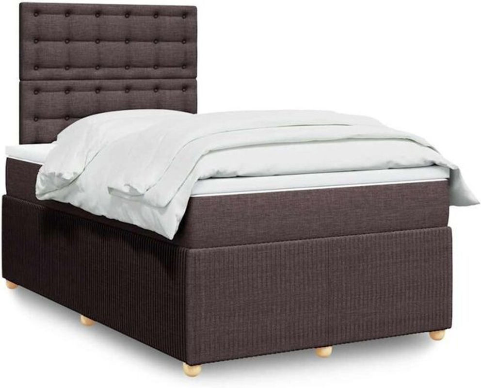 Vidaxl Boxspringbett mit Matratze in Braun aus Stoff und Holzwerkstoff, B/T/H: 190 x 120 x 150,5 cm - Bild 1