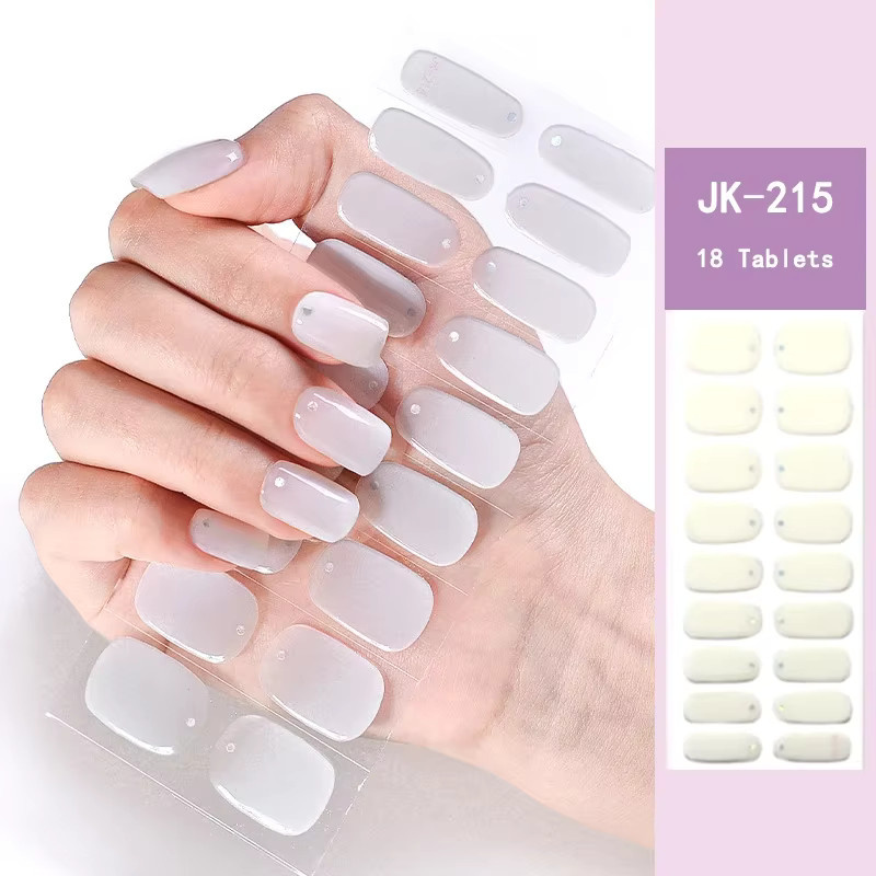 JUMEWZC Halbgehärtete Gel-Nagelstreifen, 16/18/20 Stück, Unisex - Bild 4