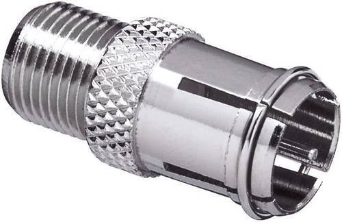 TRU COMPONENTS F-Quick-F-Adapter-Set mit F-Quick-Stecker und F-Buchse in Silber, 100 Stück - Bild 1
