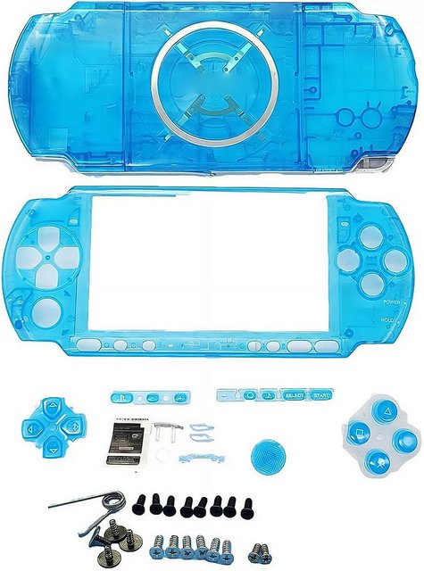Sony Ersatzgehäuse-Set für PSP 3000 in Transparent, inklusive Gehäuseabdeckung, Tasten und Schrauben für Reparatur und Modding - Bild 1