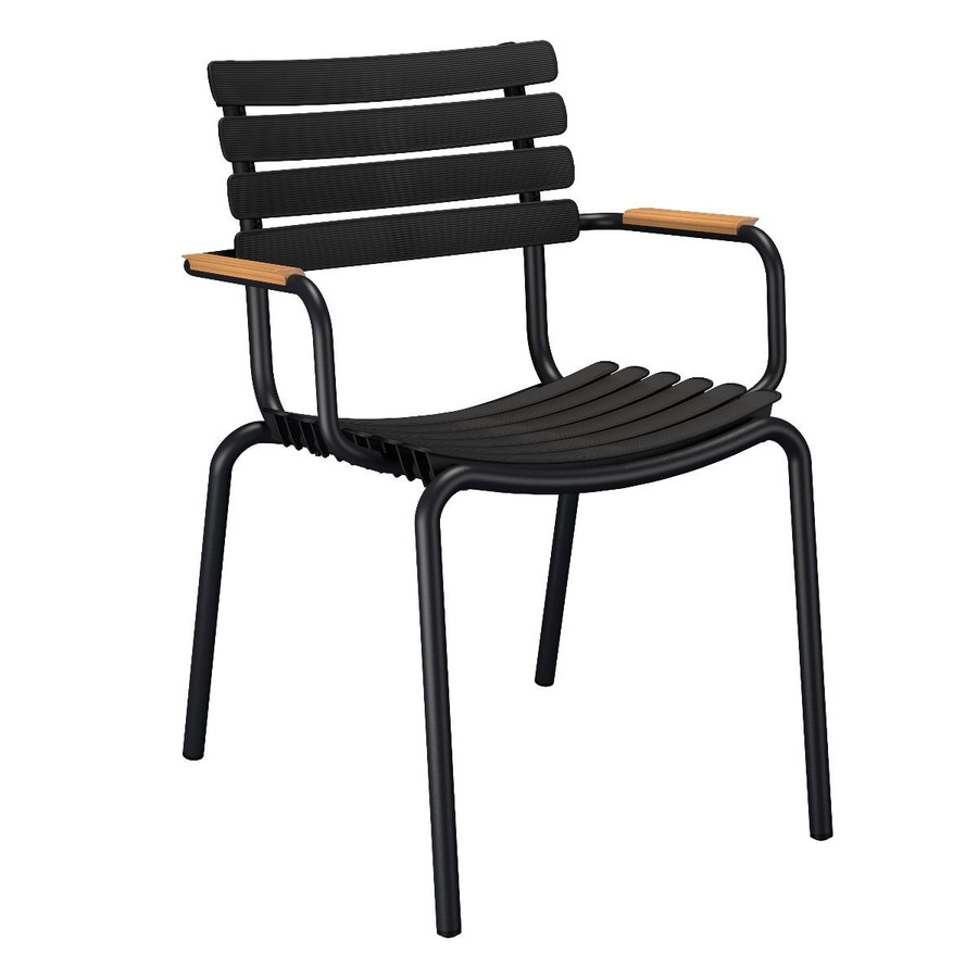 Houe ReCLIPS Gartenmöbel Set aus Bambus in Black bestehend aus 6 Gartenstühlen mit Armlehnen und einem Gartentisch mit Ø 150 cm - Bild 2