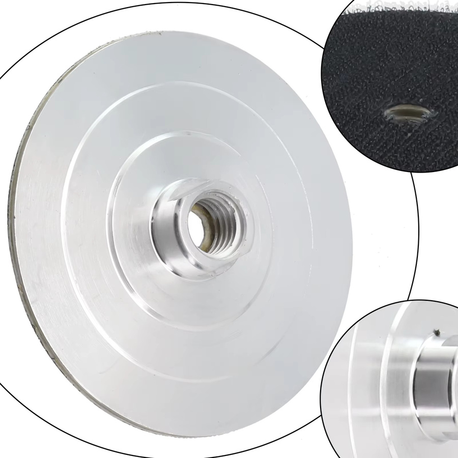 Vibratite Backer Pad Aluminium Basis Halterung für Diamant Polierpads, 4 Zoll, Farbe: Silber, für M10 und M14 Polierer - Bild 4