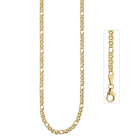 Colfem Zwillings-Panzerkette 585 Gelbgold, 3 mm, 45 cm, Unisex - Bild 1
