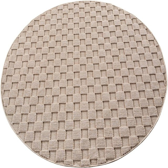 Ayyildiz Kurzflorteppich Helix rund beige Durchmesser: 160 cm - Bild 1