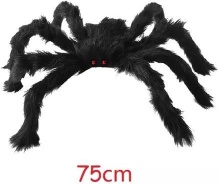 Übergroße Plüsch Spinne von Aloisia in Schwarz und Rot als Halloween Party Dekoration, Höhe: 75 cm - Bild 1