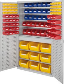 Kappes Grossraumschrank Mod. 31 mit Loch- und Schlitzplatten in Grau, B/T/H: 113 x 59 x 195 cm - Bild 1