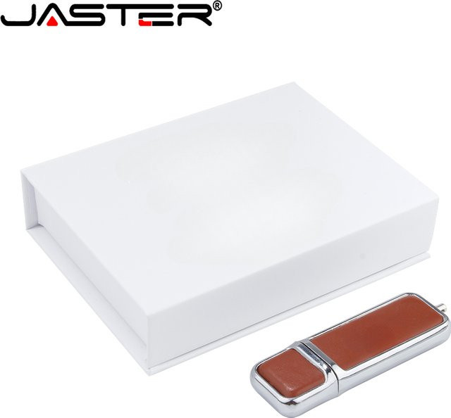 Jaster USB 2.0 Flash-Laufwerk aus braunem Leder mit 128GB Speicherplatz - Bild 1