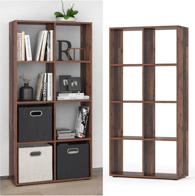 Vicco Raumteiler Standregal Scutum Bücherregal mit 8 Fächern in Old Style - Bild 1