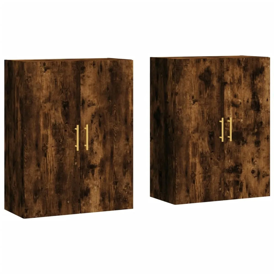 vidaXL Wandschränke 2er-Set in Räuchereiche, Wandmontage, B/T/H: 69,5 x 34,0 x 90,0 cm - Bild 2