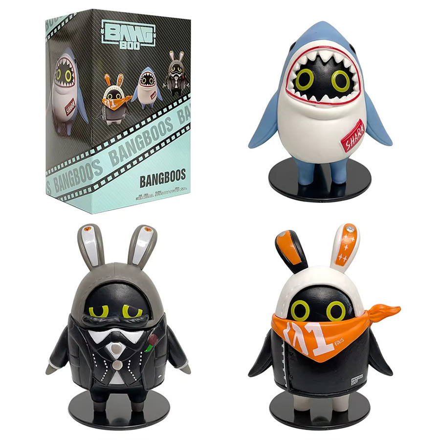 Bangboos Charakterfiguren-Set, 3-teiliges Set, Hai- und Hasen-PVC-Sammelfiguren - Bild 4