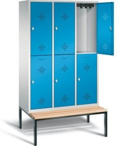 C+P Spind Classic doppelstöckig mit Anschlagsdämpfer, Front Lichtblau, Korpus Lichtgrau, Gestell Schwarzgrau, H x B x T: 209 x 120 x 81,5 cm - Bild 1