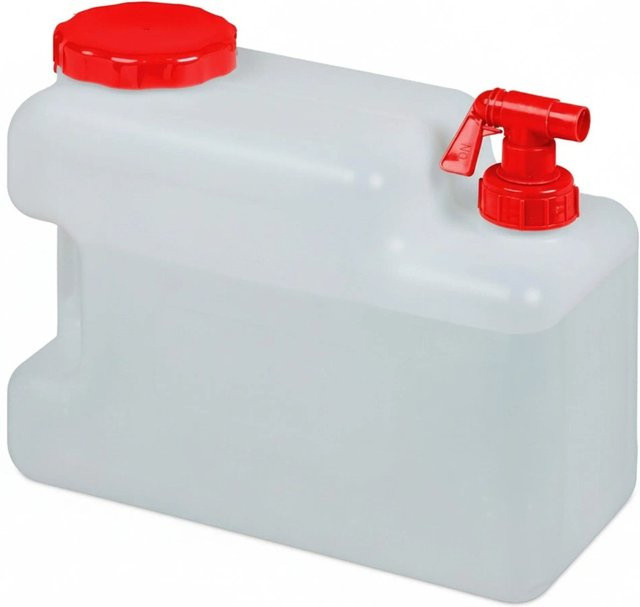 Relaxdays Wasserkanister aus HDPE in Weiß mit Hahn - Bild 1