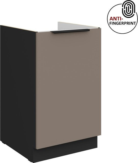 Küchen Spülenschrank ARIA in Sandgrau matt mit Anti-Fingerprint-Beschichtung, Breite: 50 cm - Bild 1