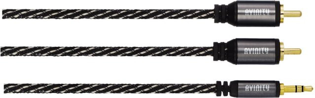 AVINITY Stereo Audio-Kabel mit 2 Cinch-Steckern und 3,5-mm-Klinkenstecker in Schwarz, Länge: 3,0 m - Bild 1