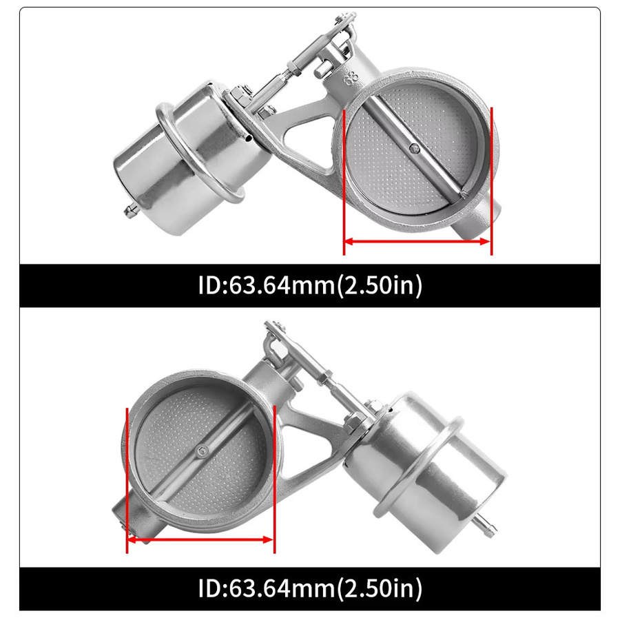Universal Auto Auspuffrohr Steuerventil Set mit Vakuumregler und Fernbedienung in Silber, 76mm - Bild 2