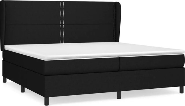 vidaXL Boxspringbett Hybrid mit Matratze und Taschenfederkern, Schwarz, B/T: 200 x 200 cm - Bild 1