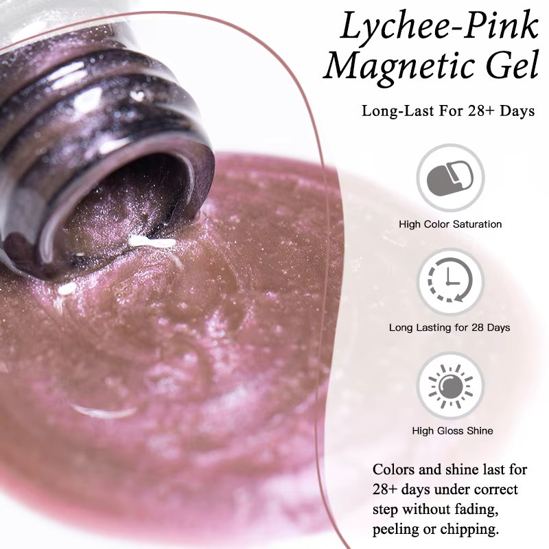 Mtssii Magnetgel Nagellack Lychee-Rosa, Schimmernd - Bild 4