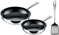 Silit Pfannenset aus Edelstahl mit Keramikbeschichtung in Schwarz und Silber, 2er-Set - Bild 1