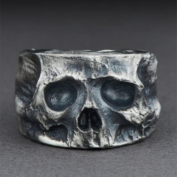 Juno Totenkopf Ring, Messing, Schwarz, Herren - Bild 1