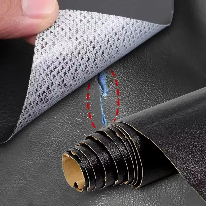 Selbstklebendes Leder-Reparaturband von Jaysuing in Schwarz zur Reparatur von Sofas, Couches, Möbeln und Autositzen, zuschneidbar - Bild 3