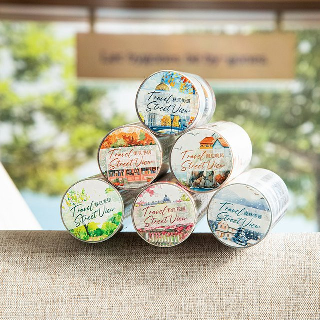 Washi Tape mit Natur- und Landschaftsmotiven für DIY-Dekorationen, Multicolour - Bild 1