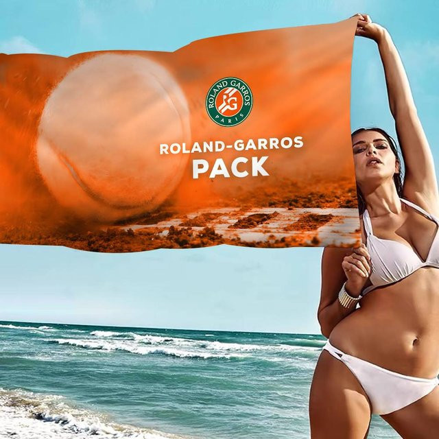Roland Garros Mikrofaser-Strandtuch mit Logo-Print, schnelltrocknend und super saugfähig, Orange, B/H: 30 x 60 cm - Bild 1