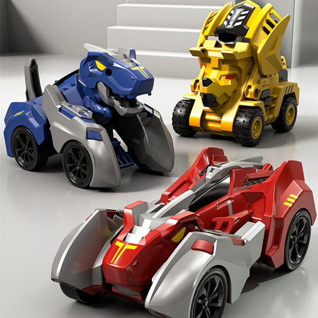 FoPcc 2-in-1 verwandelndes Dinosaurier-Auto, Verformungsspielzeug, Trägheitsschiebe-Dino, Roboter, Druckguss - Bild 1