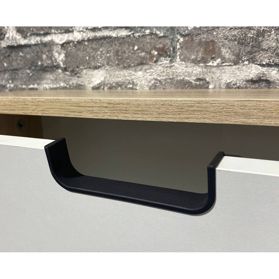 Schildmeyer Highboard Emmik in Weiß-Eiche mit mattem Finish, B/T/H: 59,8 x 32,6 x 116,9 cm - Bild 3