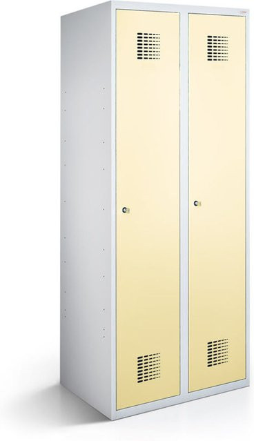 rotstahl Kleiderspind mit 2 Türen aus Stahl in Beige, B/T/H: 60 x 50 x 180 cm - Bild 1