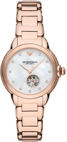 Emporio Armani Armbanduhr Automatik, Edelstahl, 34 mm, Weiß, Damen - Bild 1