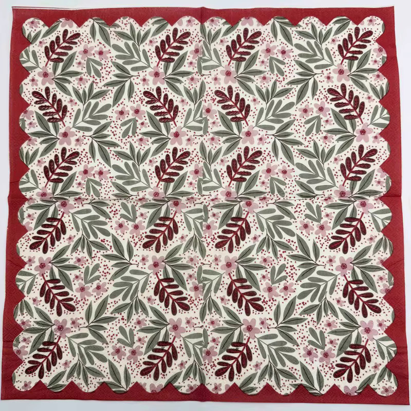 GUANYAO 20 Stück 2-lagige Party-Servietten mit Blumen- und Blattmuster in Multicolour, 33 cm Breite - Bild 3