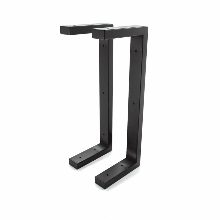HEVVA Waschtischhalterung LAHN 2er Set Schwarz matt aus Metall, Tiefe: 15 cm - Bild 2