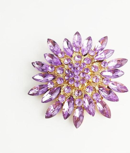 YIRAN Jewelry Brosche, Kristall, Strass, pink, Damen - Bild 1