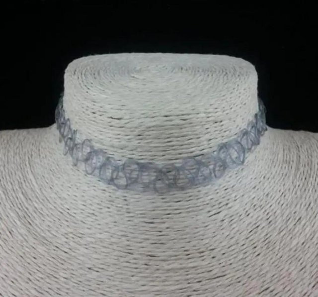 Rui Di Choker-Halskette, geflochtenes Fischgarn, grau, Damen - Bild 1