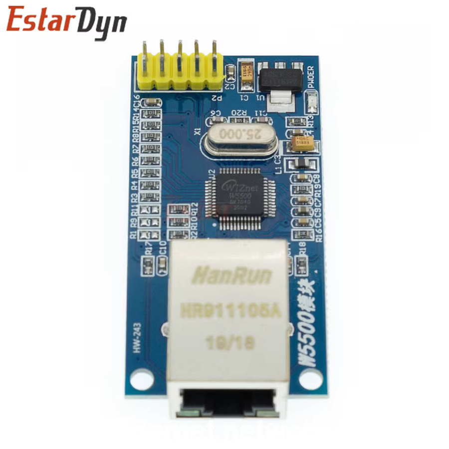 Estardyn W5500 Ethernet-Netzwerkmodul für TCP/IP Hardware mit Unterstützung für 51/STM32 Mikrocontroller in Blau - Bild 2